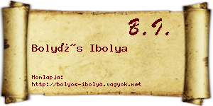 Bolyós Ibolya névjegykártya