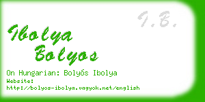ibolya bolyos business card